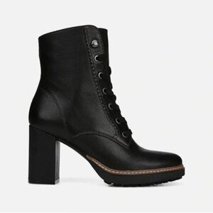 Naturalizer Callie. Black Booties With Burgundy Stitching. Genuine Leather.New